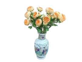 Kunstbloem Ranonkel Peach / Perzik op steel 62 cm