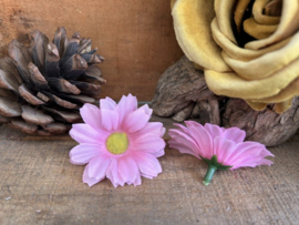 Kunstbloemen madeliefjes roze, diameter 5,5 cm