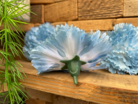 Kunstbloemen anjers blauw diameter 9 cm