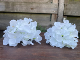 Kunstbloemen hortensia wit diameter 14 cm