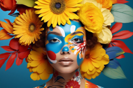Bloemenkrans/bloemenhaarband carnaval, festival