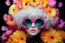 Carnaval, verkleden bloemen zonnebloemen kostuum