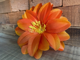 Kunstbloemen dahlia oranje diameter 12 cm