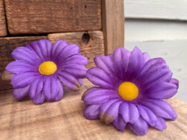 Kunstbloemen madelief paars 5 cm