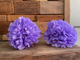 Kunstbloemen anjers lila, diameter 9 cm