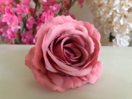 Zijde kunstbloemen oud roze rozen diameter 11 cm