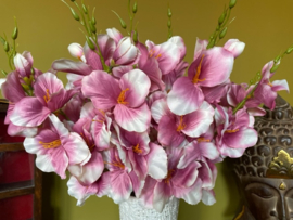 Kunstbloemen gladiolen creme-roze 48 cm