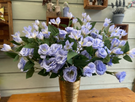 Kunstbloemen lisianthus blauw/paars hoogte 65 cm