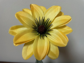Kunstbloemen dahlia geel, diameter 12 cm