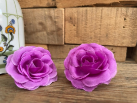 Kunstbloemen mini roosjes paars, diameter 3.5 cm