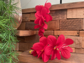 Kunstbloemen fresia rood, steel 14 cm, 6 bloemen