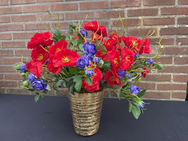 Kunstbloemen klaprozen/klaproos hoogte 46 cm
