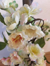 Bloesemboom met witte zijde bloesem, 195 cm hoog