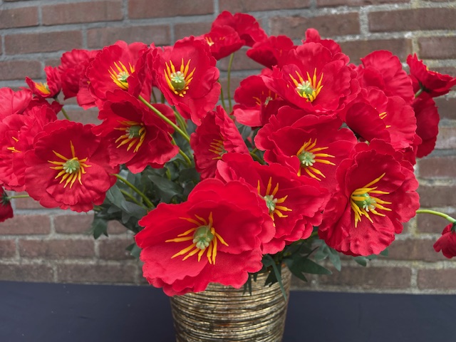 Kunstbloemen klaprozen/klaproos hoogte 46 cm
