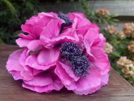 Kunstbloemen zonder steel, hortensia roze, diameter 16 cm