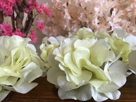 Kunstbloemen hortensia gebroken wit, diameter 14 cm