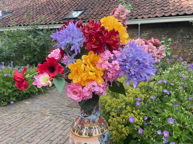 Kunstbloemen plukboeket groot