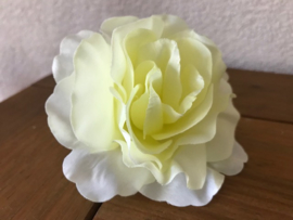 Kunstbloemen rozen, creme/lichtgeel hart, diameter 10 cm