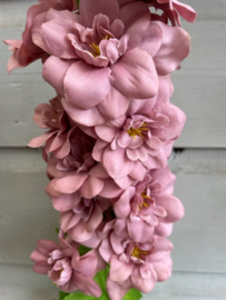 Zijde kunstbloemen delphinium oud roze hoogte 80 cm