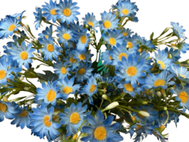 kunstbloem margriet blauw 54 cm