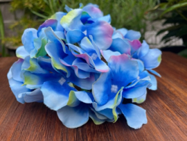 Kunstbloemen hortensia blauw, diameter 14 cm