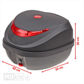 Top koffer KXM RR 31L zwart met rugsteun