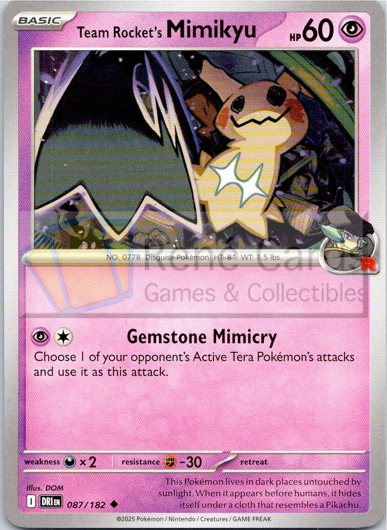 Team Rocket's Mimikyu - DRI  - 087/182