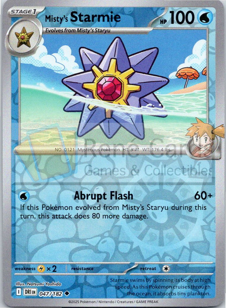 Misty's Starmie - DRI  - 047/182 - Reverse