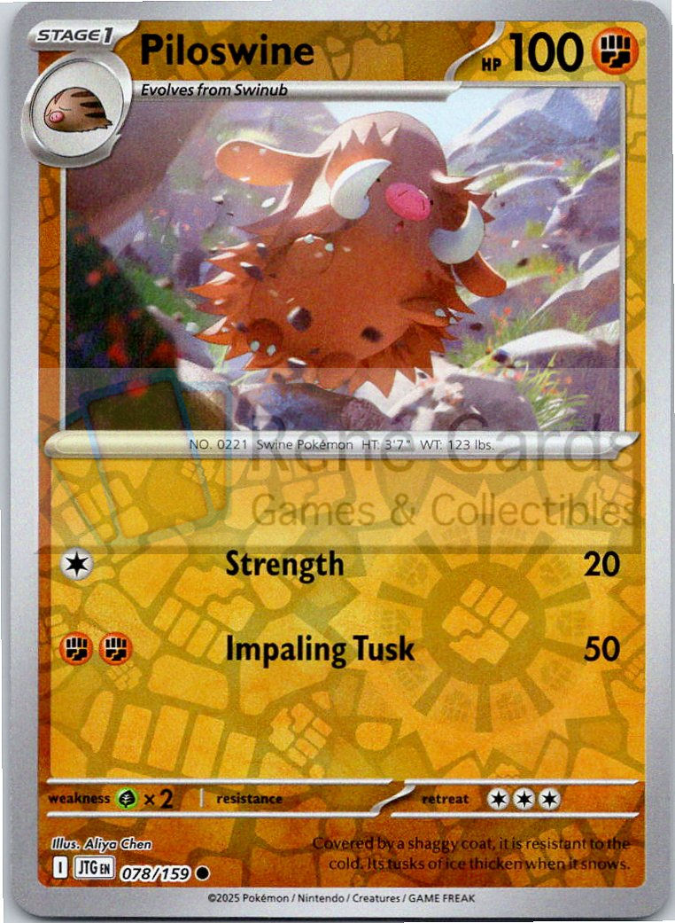 Piloswine - JTG  - 078/159 - Reverse