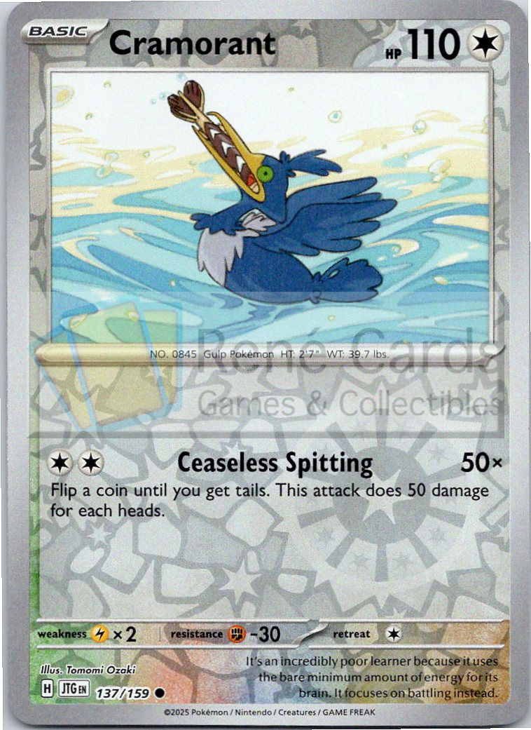 Cramorant - JTG  - 137/159 - Reverse