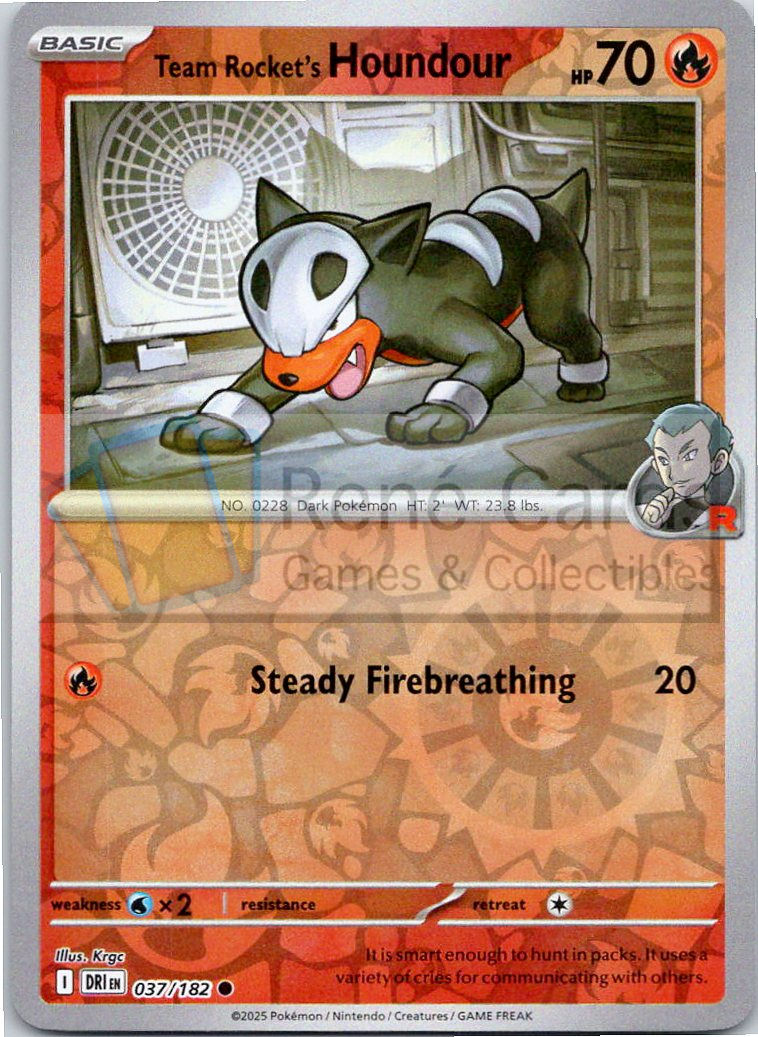 Team Rocket's Houndour - DRI  - 037/182 - Reverse