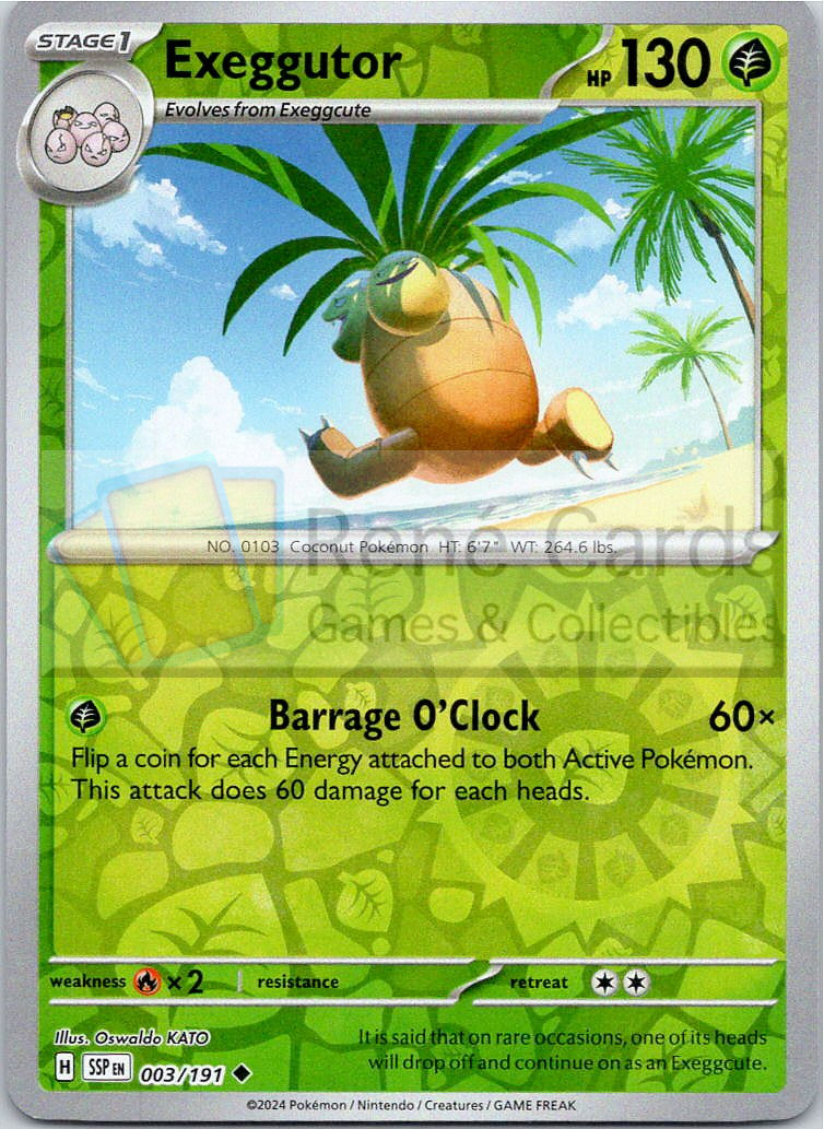 Exeggutor  - SSP  - 003/191 - Reverse