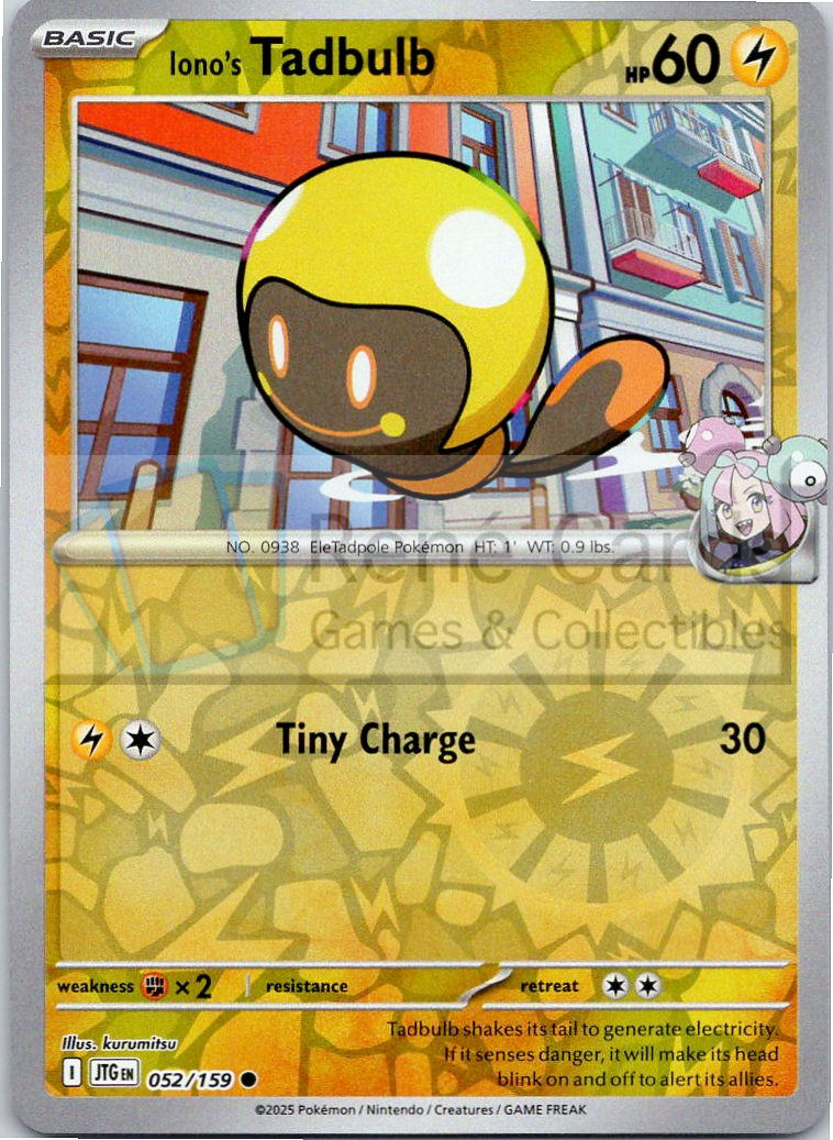 Iono's Tadbulb - JTG  - 052/159 - Reverse