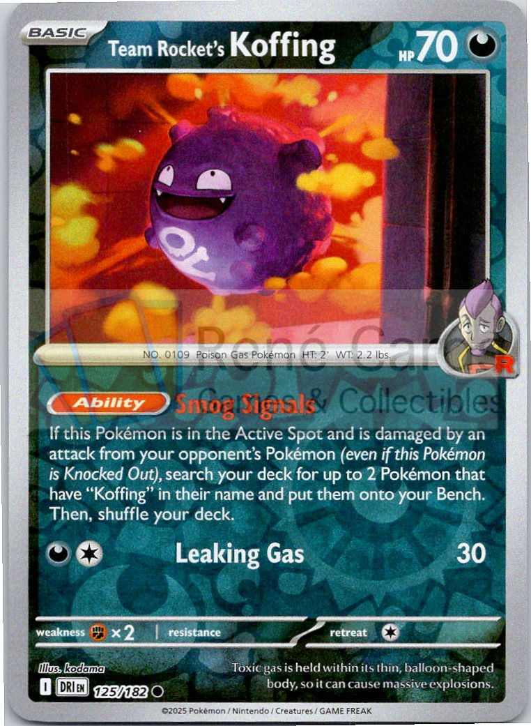 Team Rocket's Koffing - DRI  - 125/182 - Reverse