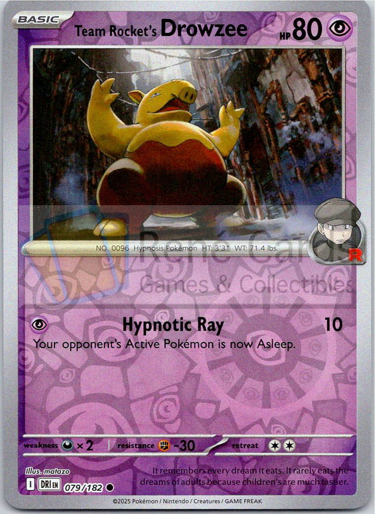 Team Rocket's Drowzee - DRI  - 079/182 - Reverse