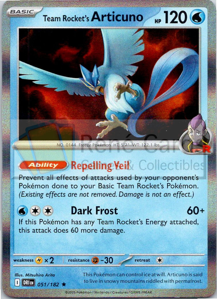 Team Rocket's Articuno - DRI  - 051/182