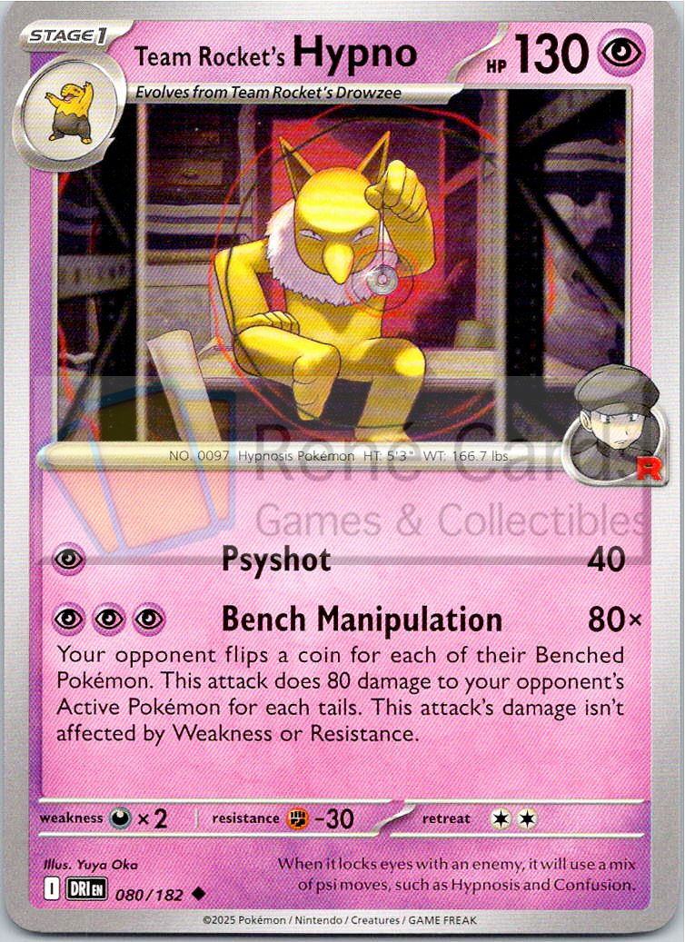 Team Rocket's Hypno - DRI  - 080/182