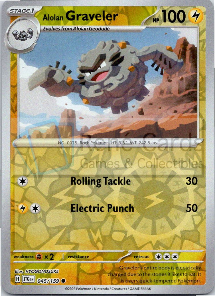 Alolan Graveler - JTG  - 045/159 - Reverse