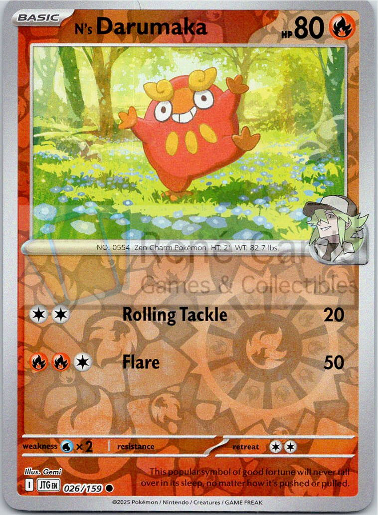 N's Darumaka - JTG  - 026/159 - Reverse