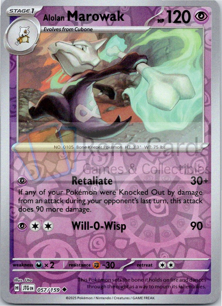 Alolan Marowak - JTG  - 057/159 - Reverse