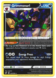 Grimmsnarl - S&S Rebel Clash - 125/192 - Reverse