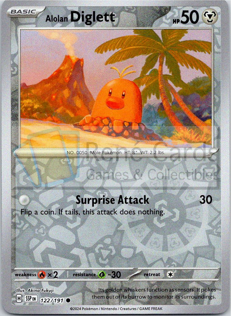 Alolan Diglett - SSP - 122/191 - Reverse