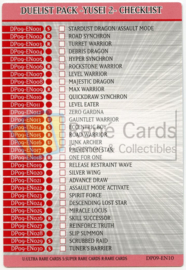 Duelist Pack - Yusei 2 - Checklist