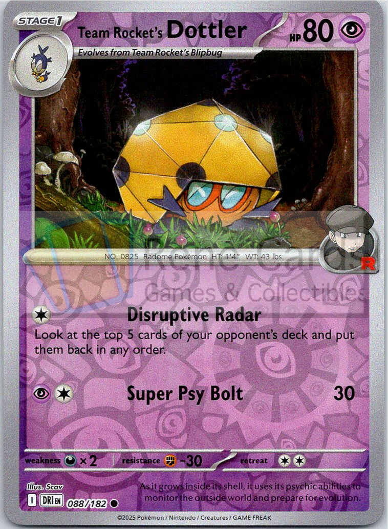 Team Rocket's Dottler - DRI  - 088/182 - Reverse
