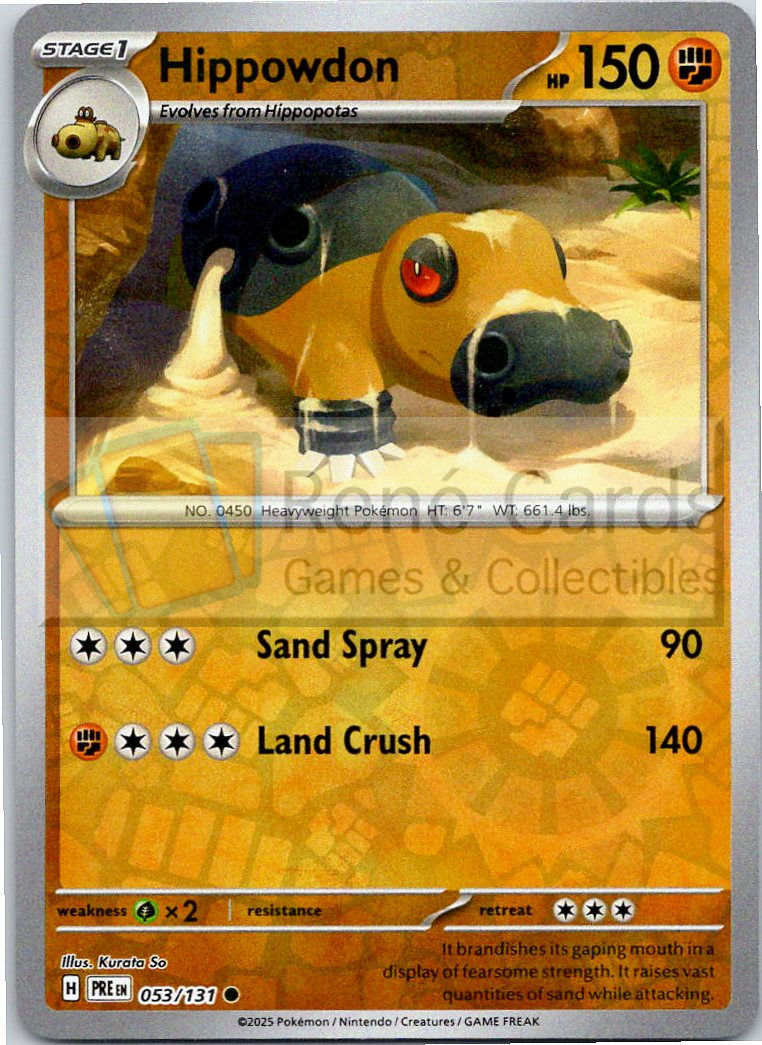 Hippowdon - PRE  - 053/131 - Reverse