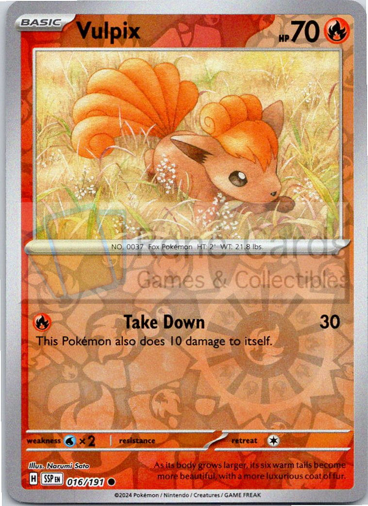 Vulpix  - SSP  - 016/191 - Reverse