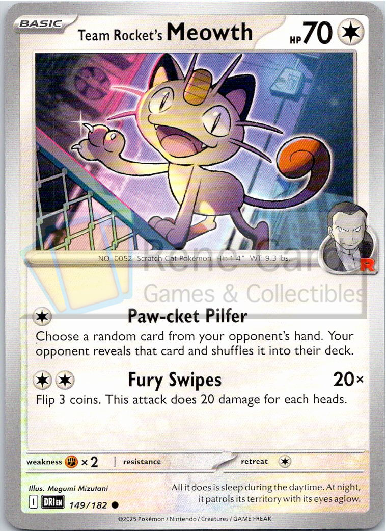 Team Rocket's Meowth - DRI  - 149/182