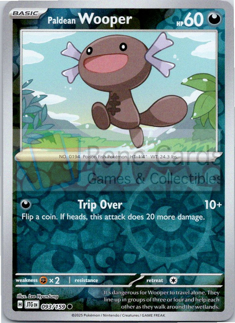 Paldean Wooper - JTG  - 093/159 - Reverse