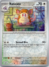 Raticate - MEW - 020/165 - Reverse