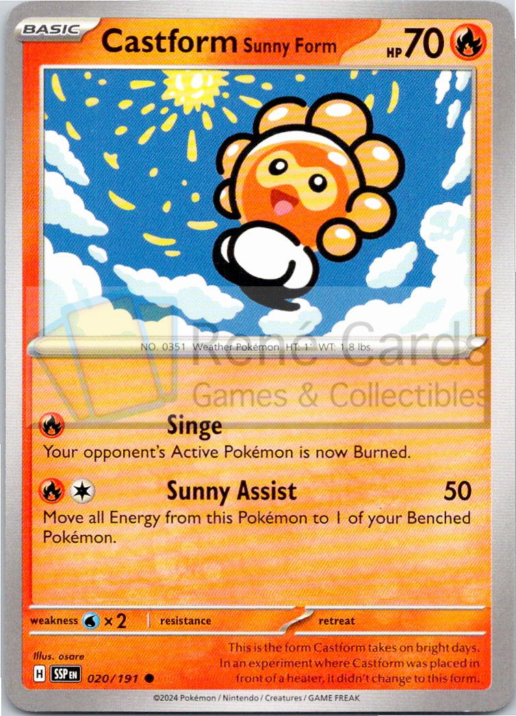 Castform Sunny Form - SSP  - 020/191